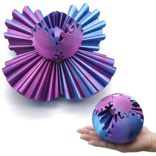 3D  Gear Ball Sphere Steampunk Whirling fidget toy